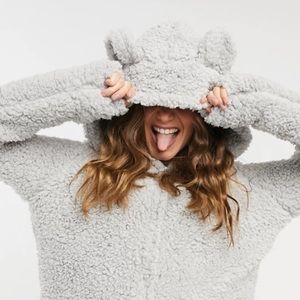 Teddy sherpa jumpsuit loungewear